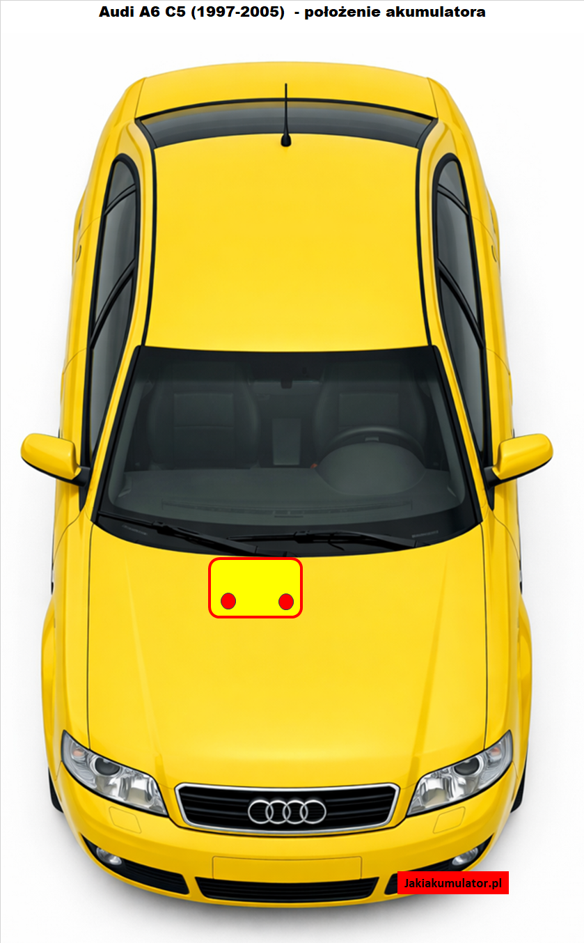 Audi A6 C5 - położenie akumulatora